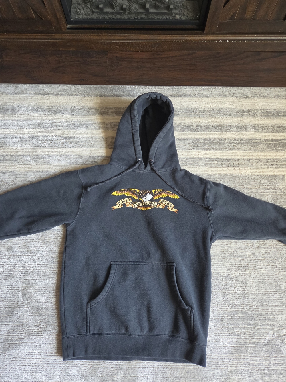 Women’s Charcoal Gray Pullover Hoodie with Eagle Graphic